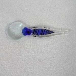 Blown Glass Magnifying Glass Lens Murano Style Twisted Art Ornate Handle